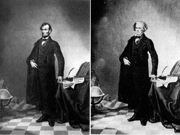 A. Lincoln (à gauche) et J. Calhoun (à droite), sur le blog La Retouche photo.