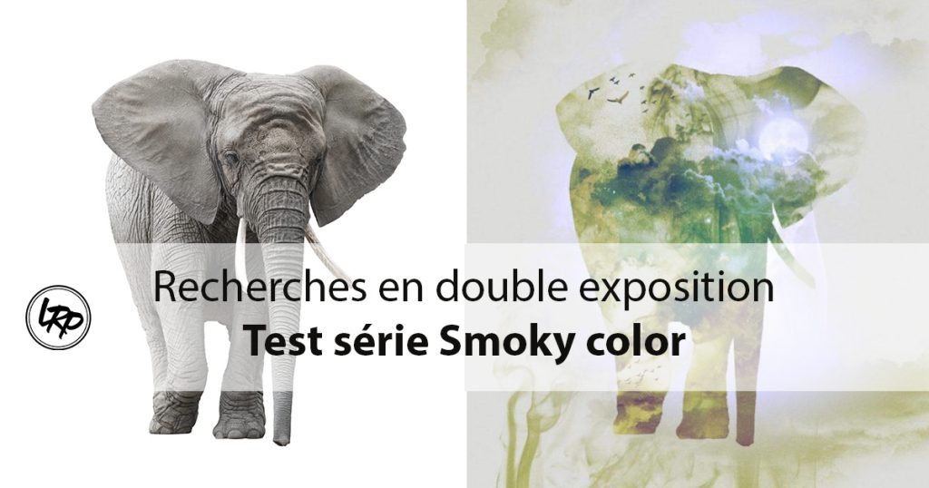 Recherche en double exposition, test série Smoky color dans Photoshop, sur le blog La Retouche photo.